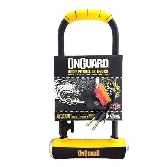 Candado con llave reforzado Onguard Pitbull Ls 8002, color negro