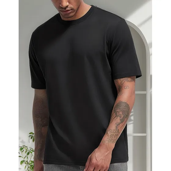 Camiseta De Hombre En Tela Piel Durazno Talla Grande