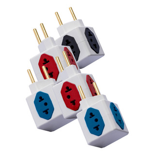Kit 5 Adaptador Tomada Pino Cubo 20a Colorido Benjamin 10a Kit 5 Adaptador Tomada Pino Cubo 20a Colorido Benjamin 10a