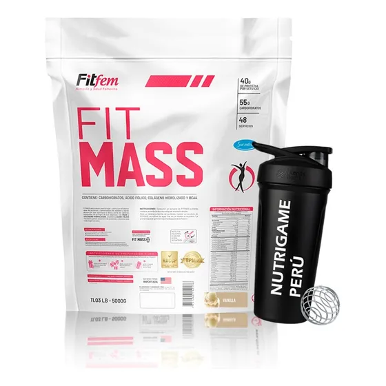 Fit Mass 5 Kg Ganador De Masa Muscular - Fisica Sabor Vainilla/chocolate