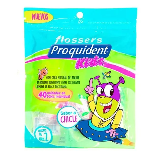 Flossers Proquident Niño Sabor A Chicle X 40 Unida 12 Un