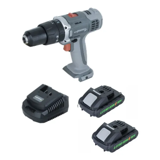 Taladro Percutor Inalámbrico 13mm 18v + 2 baterias 1 cargador Gladiator