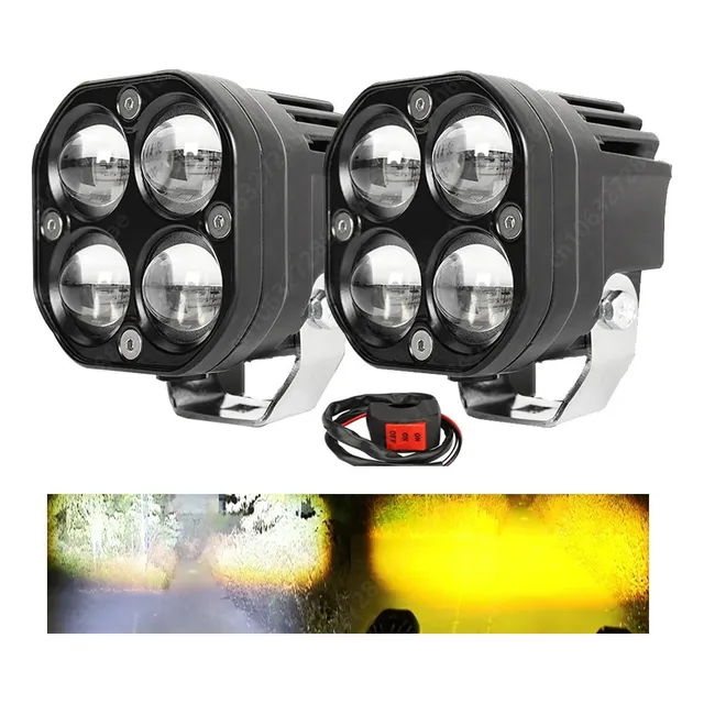 Par De Faros Led Gz Dual Blanco-ambar Auto Moto