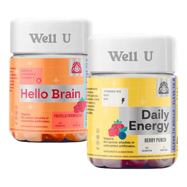 Pack X2 Gomitas Omega 3 Y 6 + Energy Vit B12 Goji Q10 Well U