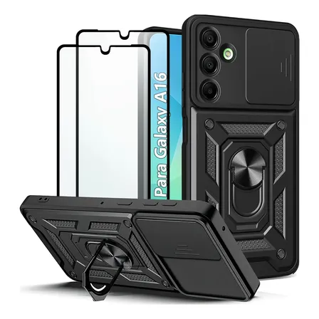 Capinha Capa Para Samsung Galaxy A16 Armadura +2 Película Preto Samsung Galaxy A16