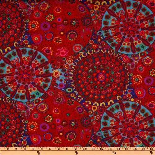 Kaffe Fassett Millefiore Rojo Tela Cortado Medida