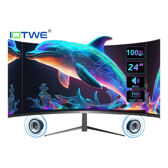 Monitor gamer curvo led Iotwe S24BQ negro 127V