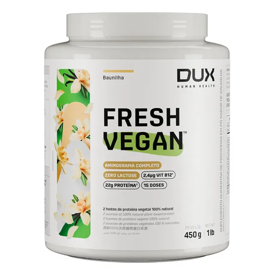 Dux Human Health Fresh Vegan Baunilha 450g - Proteína Vegano