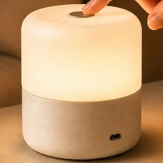 Abajur Cabeceira Quarto Touch 3 Modos De Cor Luminária Led
