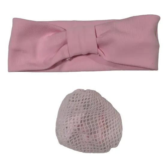 Kit Faixa + Rede Cabelo Cabeça Ballet Balé Dança