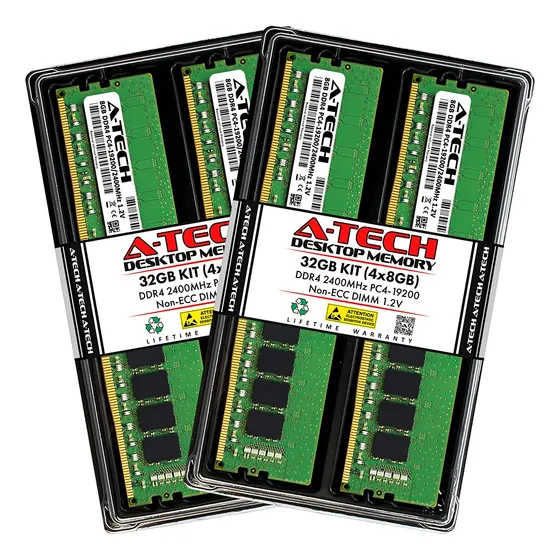 Memoria A-tech 32gb (4x8gb) Ddr4 2400 Mhz Udimm Pc4 19200