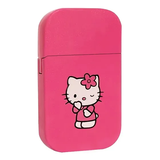 Isqueiro Metálico Rosa Hello Kitty Recarregável 