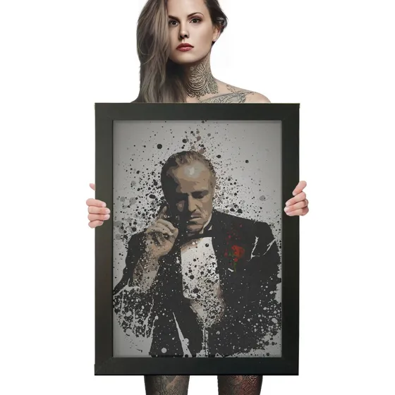 Quadro The Godfather O Poderoso Chefão Cartaz Moldurado A2