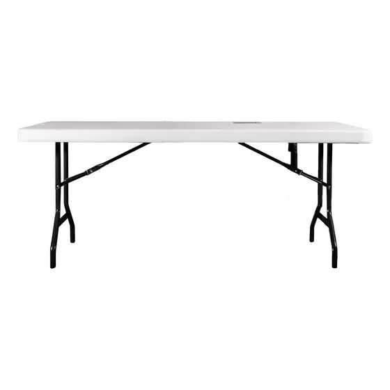 Duna Verona mesa rectangular de plastico plegable color blanco