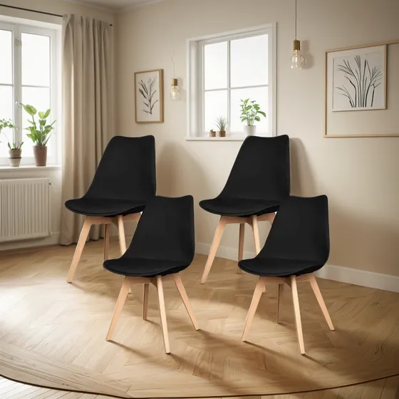 Juego De Comedor Mesa Eames 120x80 + 4 Sillas Tulip Baires 4