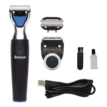 Afeitadora Trimmer Barbasol Cara Cuerpo Recargable Usb Color Negro