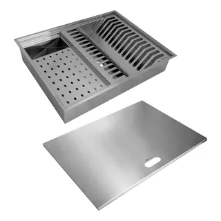 Canal Ămido Organizador Calha + Tampa Aço 304 Cozinha Tubrax Canal Ămido Organizador Calha + Tampa Aço 304 Cozinha Tubrax