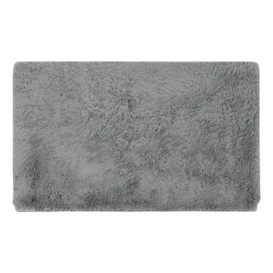 Alfombra Pelo 150x100cm Dakota Suave Antideslizante Multiuso Living Dormitorio Baño Color Gris