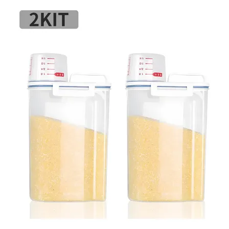 Kit2 Pote Hermetico Para Armazenamento Com Copo Medidor