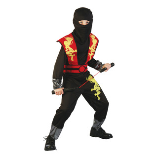 Disfraz Niño Ninja Negro Cosplay Completo Disfraz Niño Ninja Negro Cosplay Completo