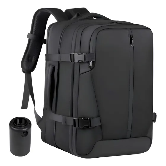 Mochila Viagem Bordo Executiva Grande Vácuo Notebook Aviões Preto Liso