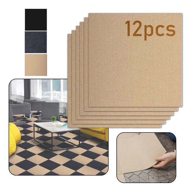 Vinilo Pisos Autoadhesivos Alfombra Azulejos 12 Unidades