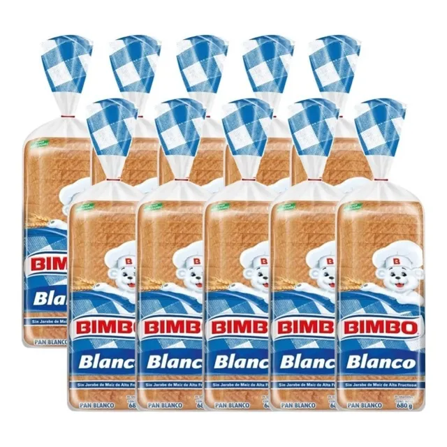 Pan Blanco Bimbo 680g (10 Panes)