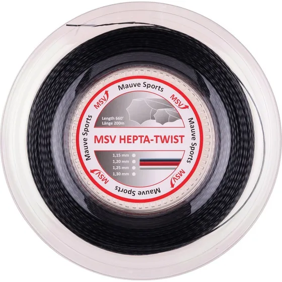 Rolo Corda Msv Hepta Twist Preta 1,30mm - 200m