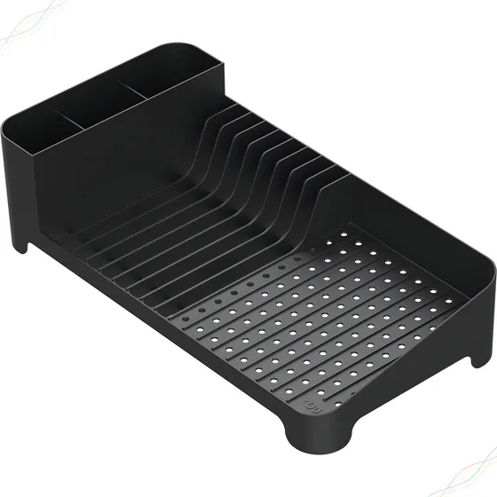 Escorredor Louças Trium Compacto Resistente Cozinha Bancada Cor Preto