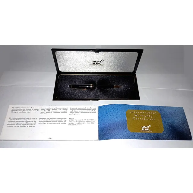 Bolígrafo Montblanc Meisterstuck Negro Y Oro Original