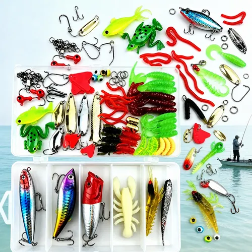 141pcs Fishing Accessories Kit Fishing Lures Baits Crankbait