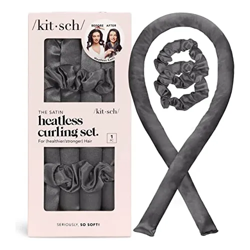 Kitsch Satin Curling Sin Calor Set - Peluqueros Para J6qjh