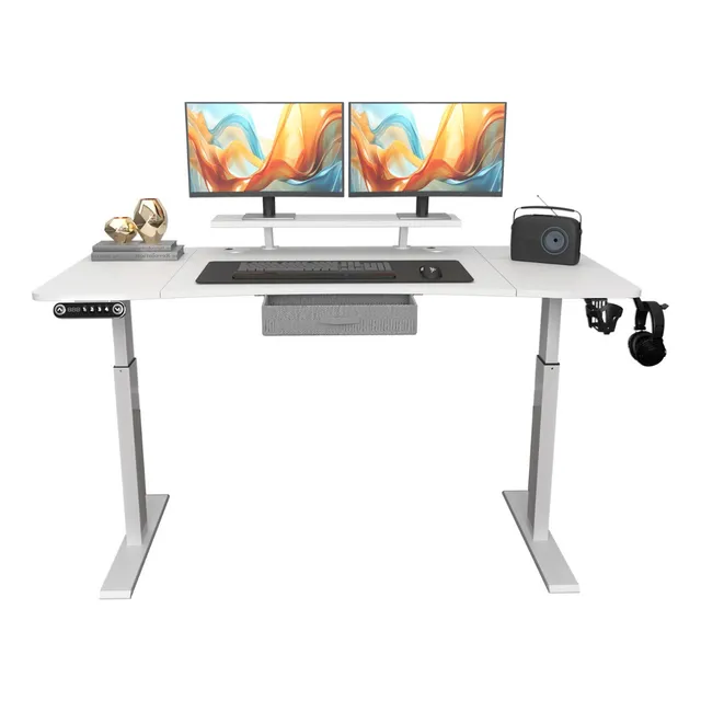 Escritorio Gamer Ajustable Altura 2 Motor Y Soporte 160x76cm