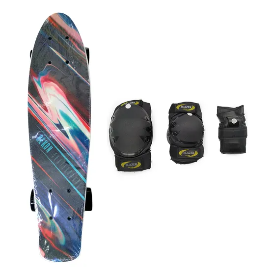 Patineta Penny B9 Cruiser Lija Con Diseño + Protecciones