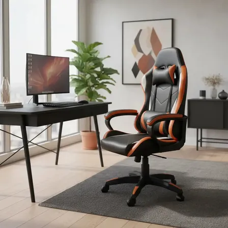 Cadeira Gamer Python Fly Xhgc06 Laranja Altura Ajustável Ergonomica Couro Sintético