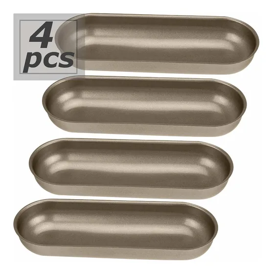 Juego 4 Mold Para Perro Caliente 7.5 In Largo Pan Horno