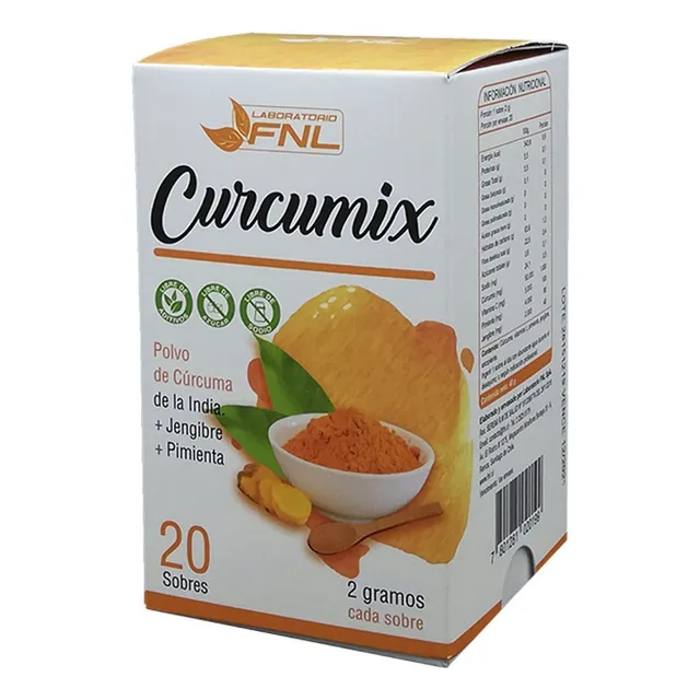 Curcumix : Curcuma + Pimienta + Jengibre ++ Fnl 20 Sobres