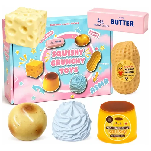 Squishy Fun Box 8 Piece Fruit Squishies, Glitter Bao Buns