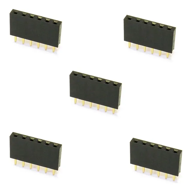 Pack 5 Tiras De 6 Pines Hembra Paso 2.54mm Nubbeo