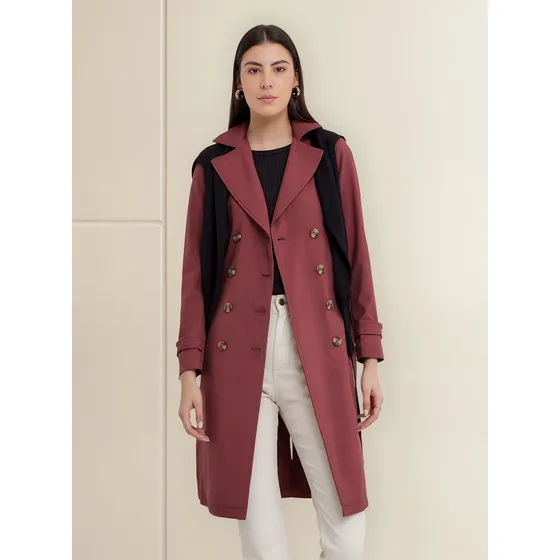 Chaqueta Mujer Patprimo Trench Rojo Poliester 30080467-99004