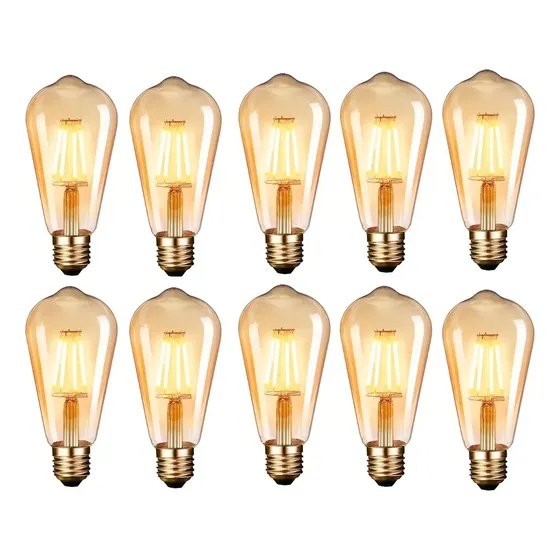 10 Unidades Ampolletas E27 Vintage Filamento Retro Edison | Cuotas sin interés