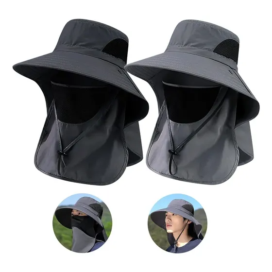 2pz Sombrero Para El Sol Protector Gorro Pescador Anti-uv