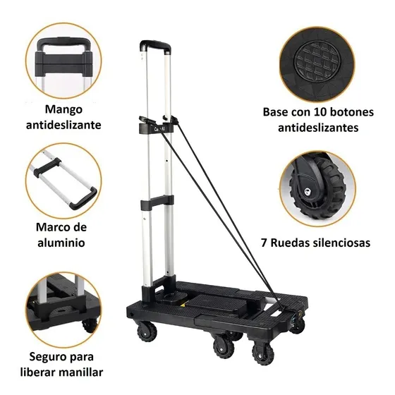 Carro Plegable De Carga Tipo Plataforma 150 Kilos Yegua