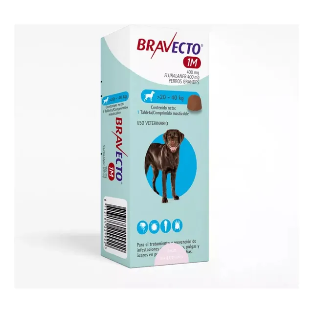 Bravecto 20-40kg 1m 400mg Nueva Presentacion