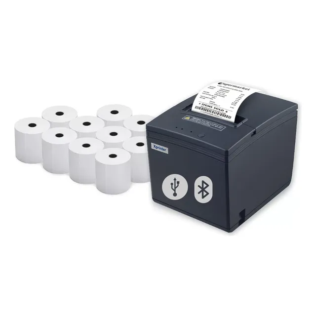 Ticketera Termica 80mm Usb Lan Bluetooth + 10 Rollos 80x80mm