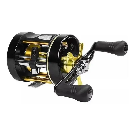 Reel Rotativo Marine Sports Caster Power Plus 400 Izquierdo Color Negro