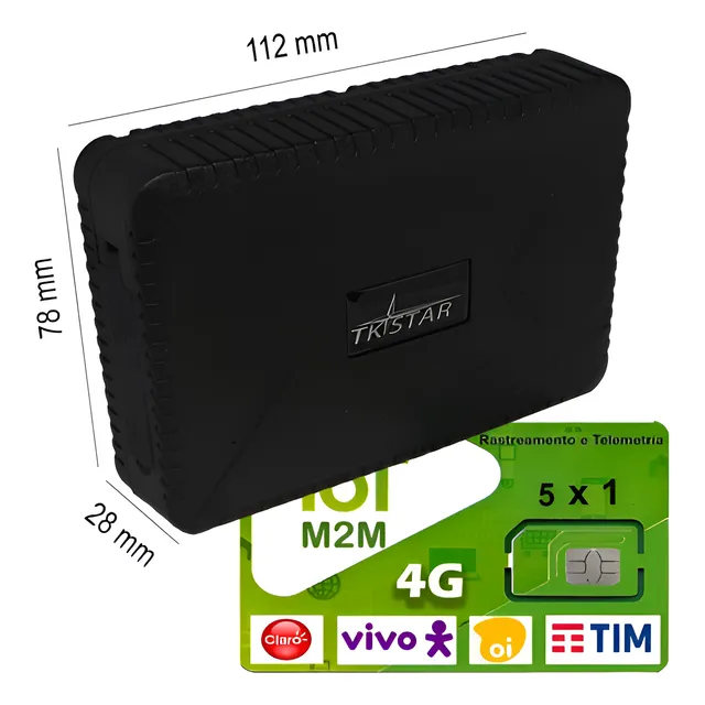 Rastreador Automotivo Veicular + 1 Mês De Saldo Chip M2m