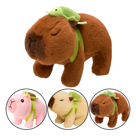 Brinquedo Pelúcia Capivara Que Anda E Pula Emite Som Marrom