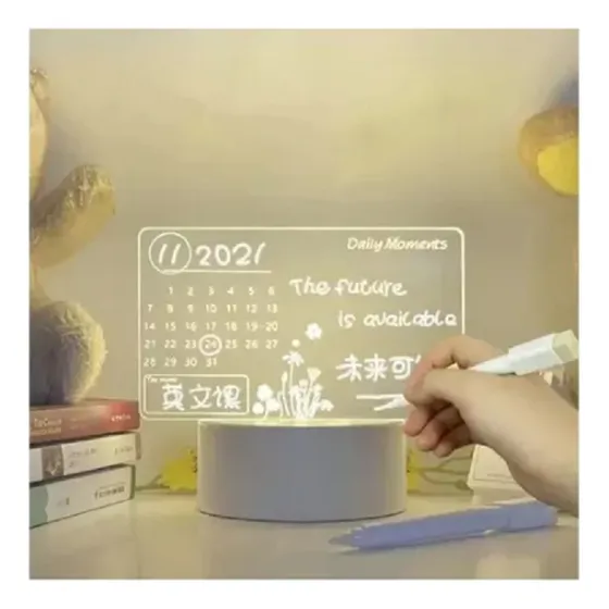 Lámpara Led Pizarra De Acrílico Decorativo Tablero De Notas