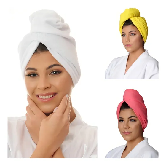 Touca Mágica Seca Cabelo Super Rápida E Prática Com Botão